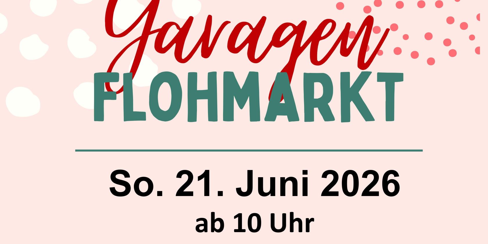 Flyer Garagen-Flohmarkt, &copy; B&uuml;rgergemeinschaft Am Hagen