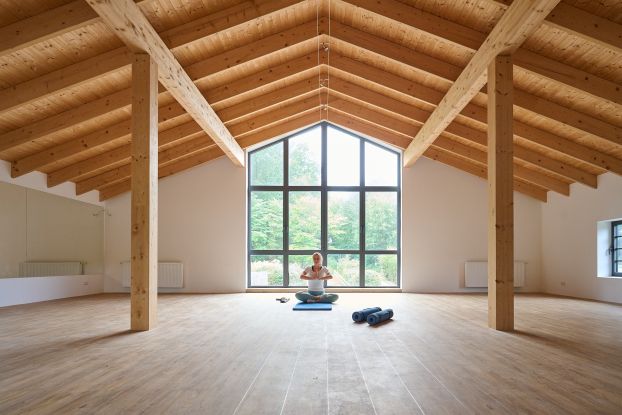 Yogaraum im Sportsclub &quot;Das Well&quot; in der Gronenberger Mühle