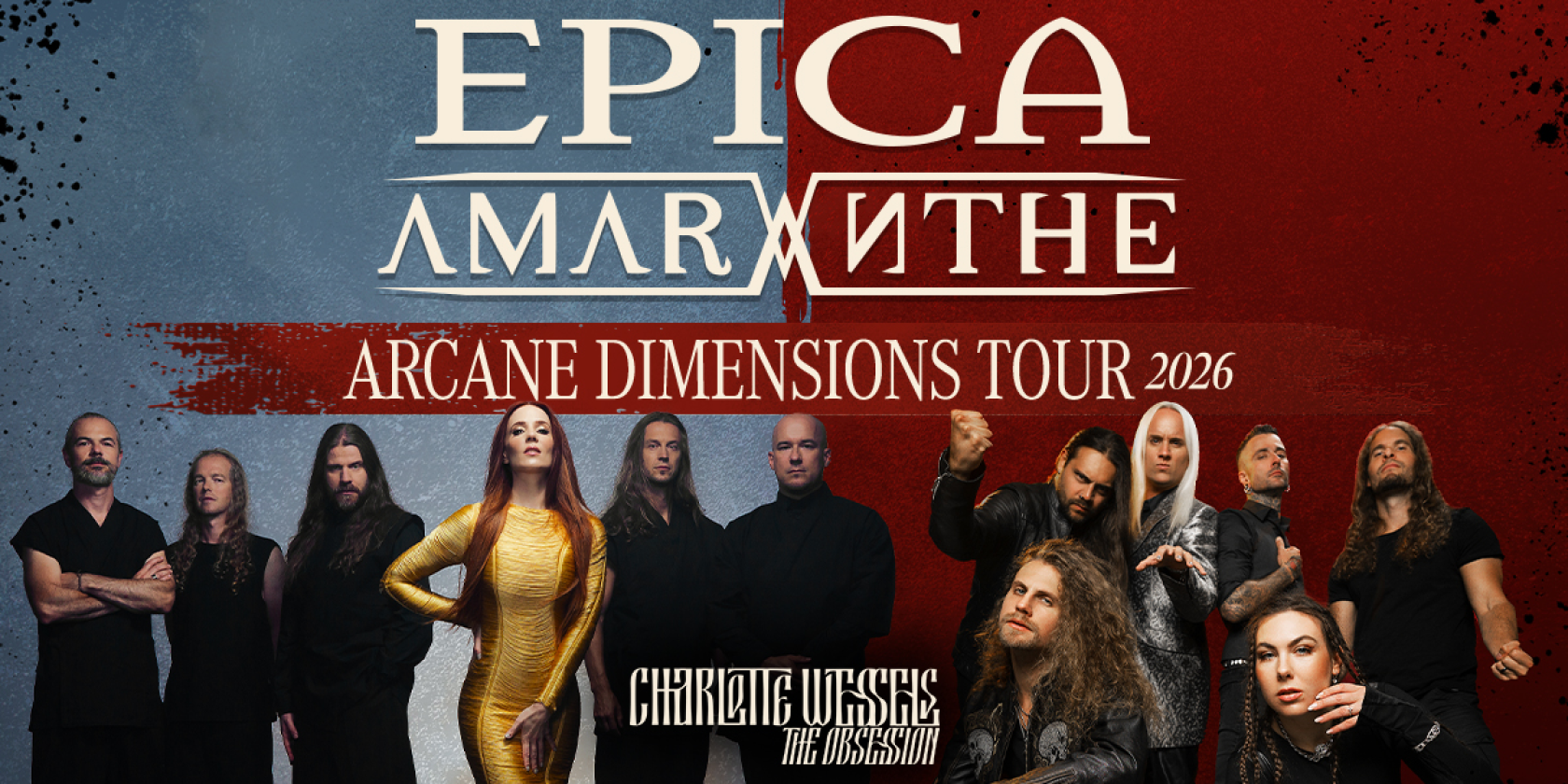 Epica & Amaranthe - Arcane Dimensions Tour 2026 + Support: Charlotte Wessels, &copy; links im Bild
