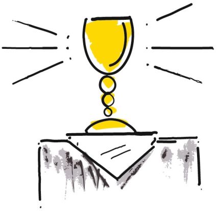 Abendmahlsgottesdienst zur Konfirmation, © Illustration: www.caepsele.de