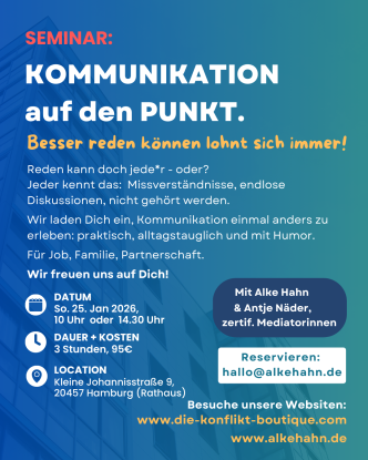 Poster Kommunikation auf den Punkt 2026, &copy; Alke Hahn