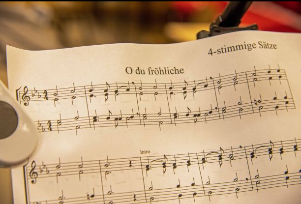 Notenblatt von "O du fr&ouml;hliche", &copy; Karen Diehn