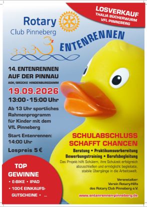 Plakat zum Entenrennen 2026, &copy; Verein Rotary Hilfe des Rotary Club Pinneberg e. V.