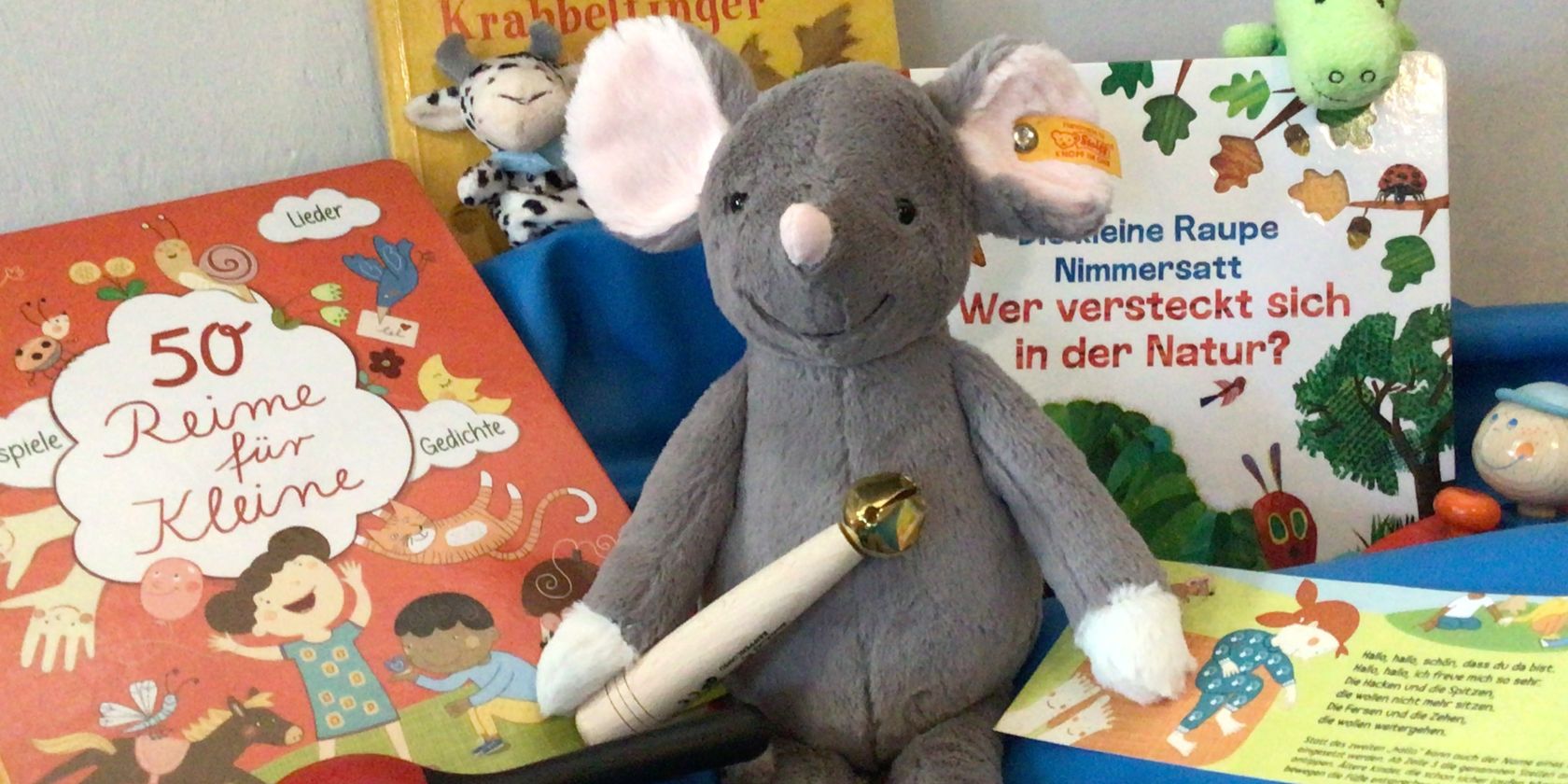 maus büchermäuse auf sitzsack 2023, © Stadtbücherei Munster