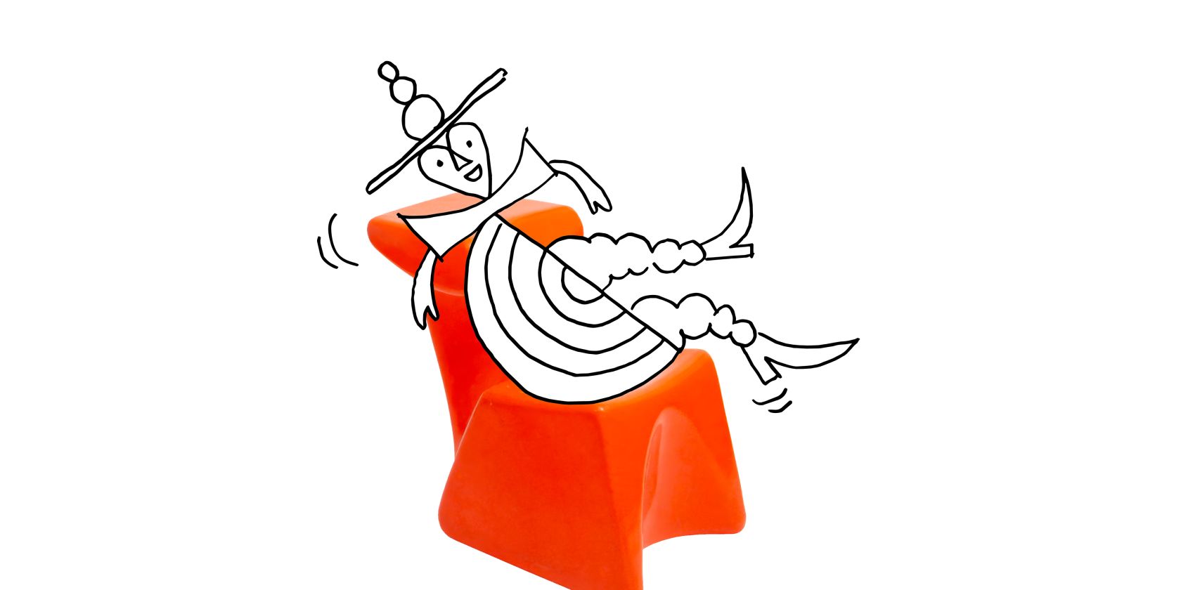 mkg_minimobel_maskottchen_3_16x9, &copy; Grafik &bdquo;Minim&ouml;bel: St&uuml;hle f&uuml;r Kinder&ldquo;, MK&G, Design: Larissa Mantel, Motiv: Luigi Colani, Zocker, 1972, Produktion: Top System Burkhard L&uuml;bke, G&uuml;tersloh, Sammlung MK&G