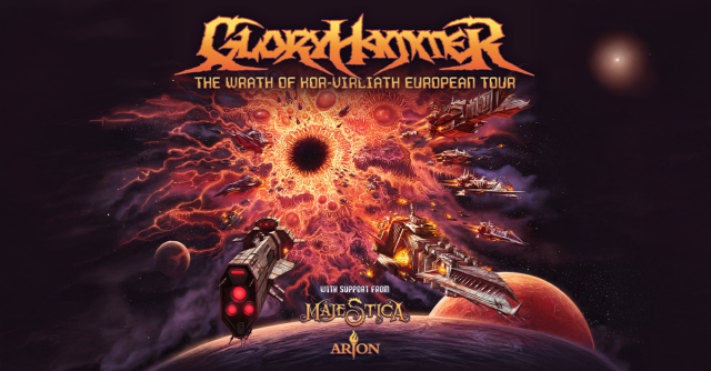 Gloryhammer - 5th Album Release Tour 2026 - with Majestica & Arion, &copy; links im Bild