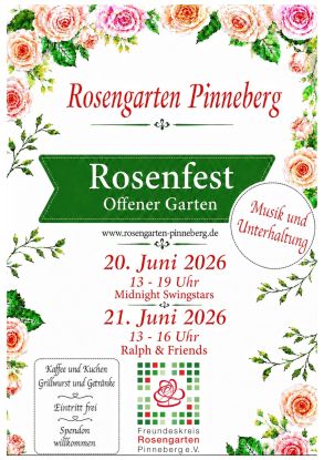 Rosenfest Plakat, &copy; Freundeskreis Rosengarten Pinneberg e. V.