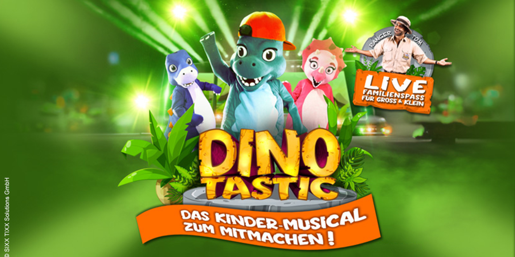 Dinotastic Live! Die Reise zum Feuervulkan, &copy; links im Bild