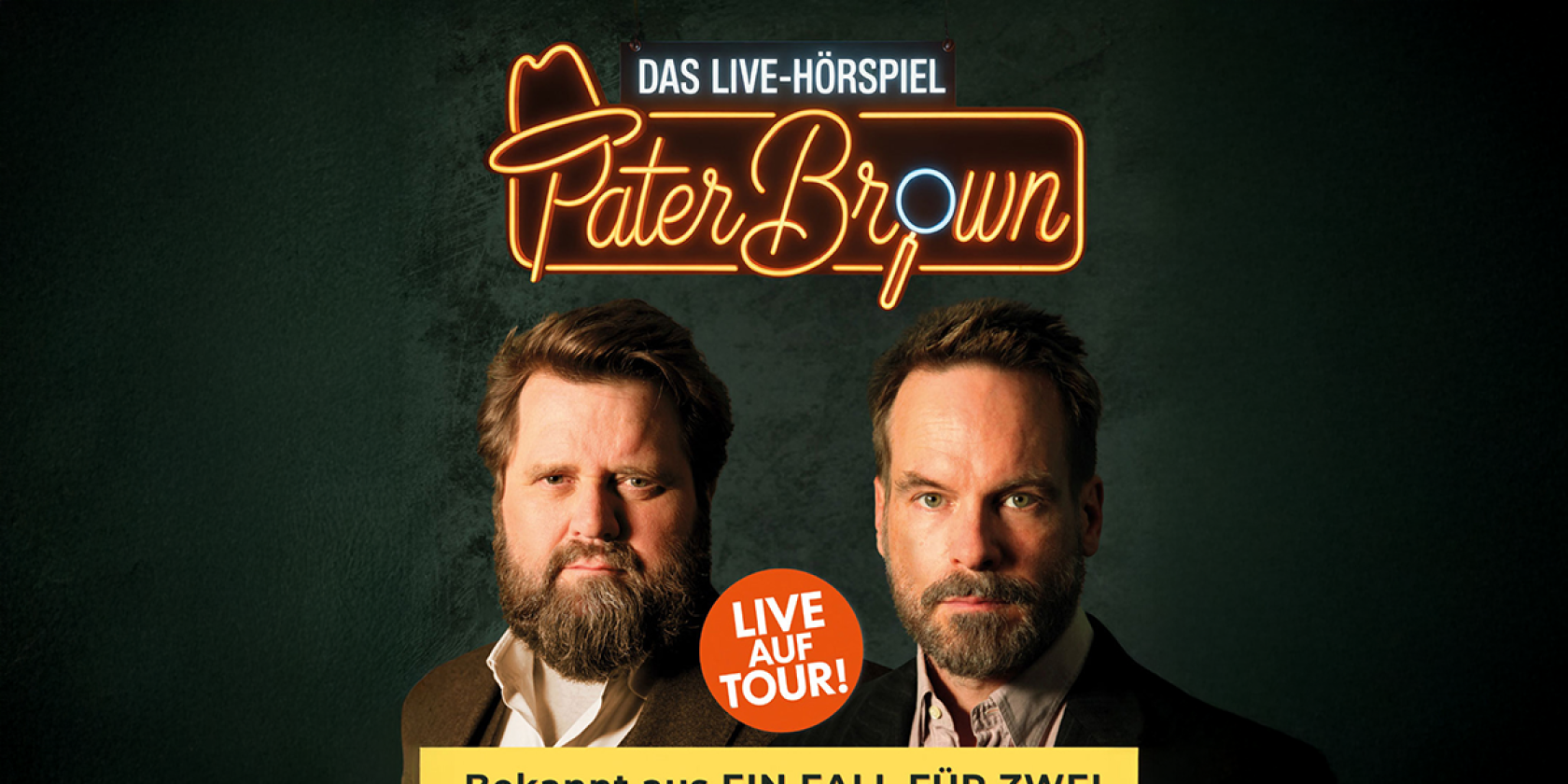 PATER BROWN - Das Live-H&ouml;rspiel - mit Antoine Monot, Wanja Mues & Marvelin, &copy; links im Bild