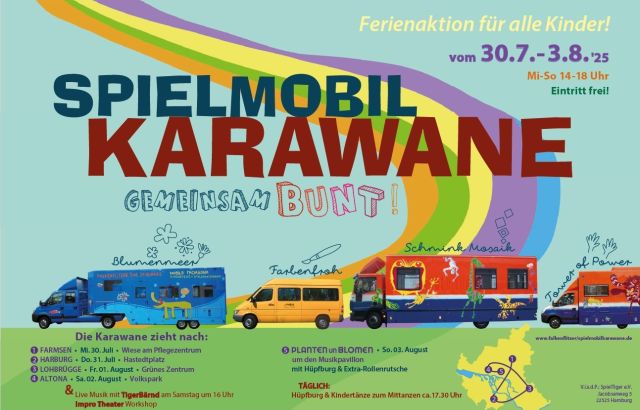 Spielmobilkarawane, © Hamburger Spielmobile