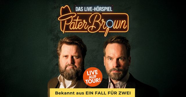 PATER BROWN - Das Live-H&ouml;rspiel - mit Antoine Monot, Wanja Mues & Marvelin, &copy; links im Bild