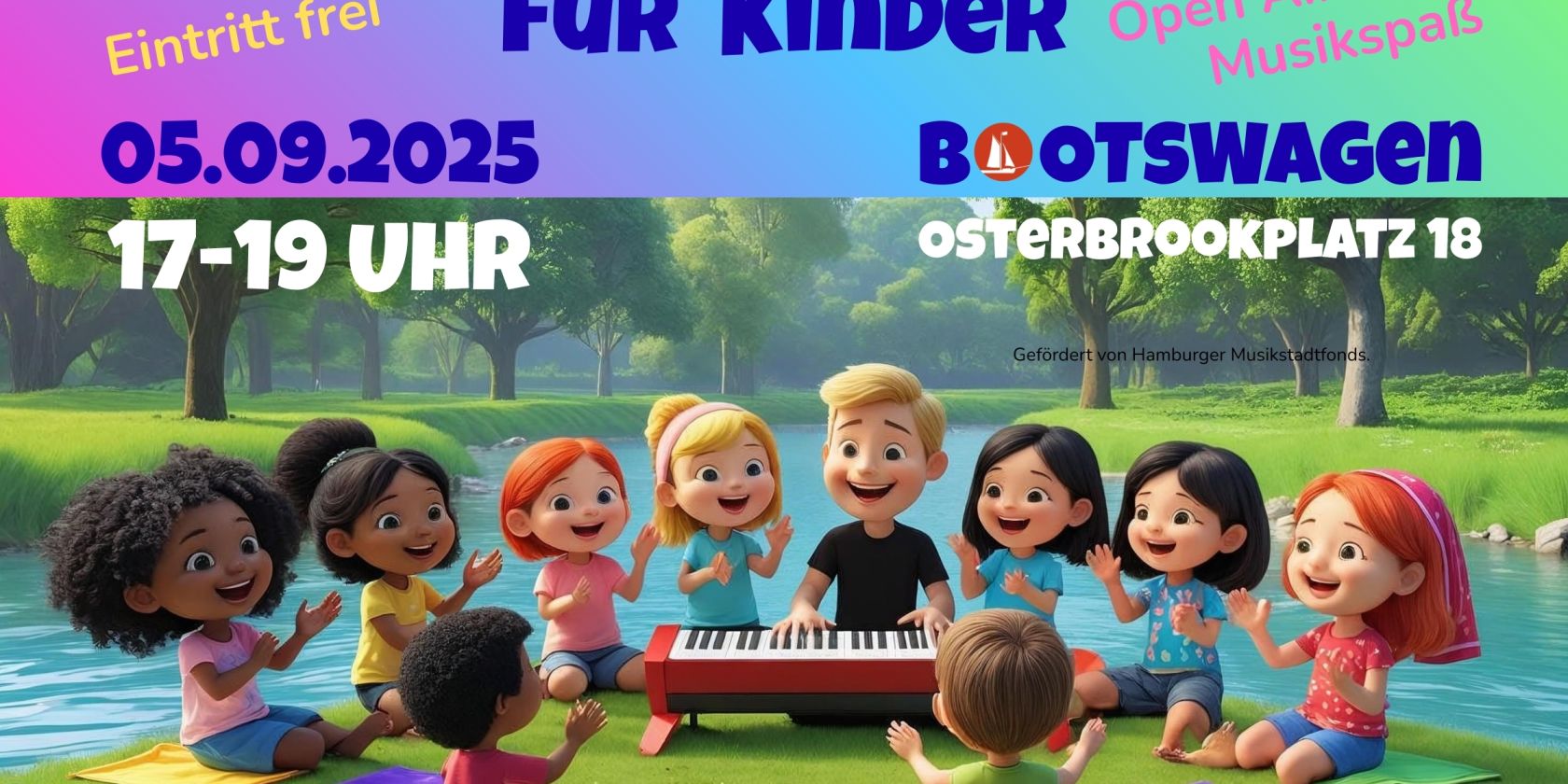 05 09 2025 Mitmachkonzert Kinder BOOTsWagen, © Logo: Till Reynold / Bild: BOOT e.V. Hamburg