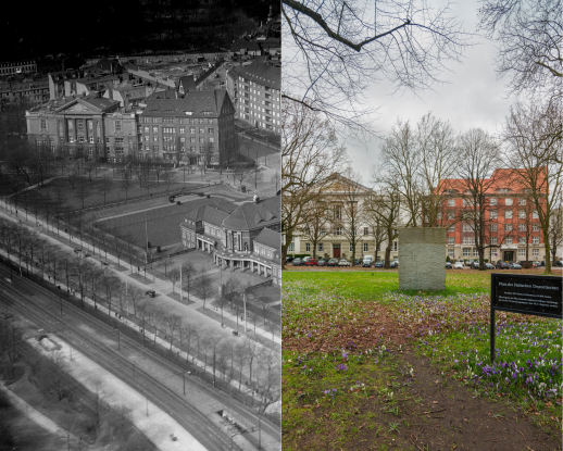 Zusammenstellung_Moorweidenstraße, © Foto links: Staatsarchiv Hamburg, Foto rechts: Miguel Ferraz Araújo