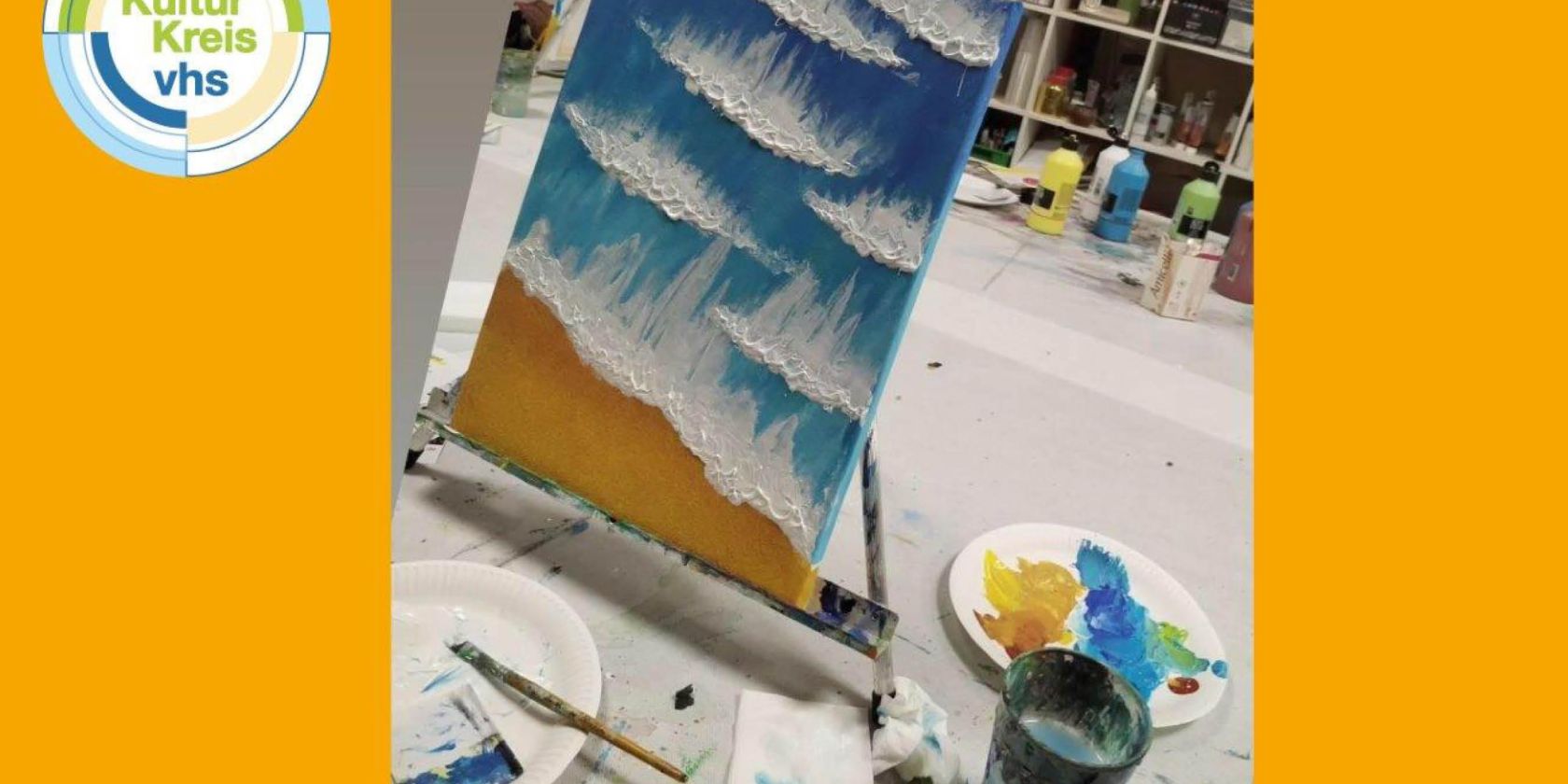 Malen mit Acryl "Wellen am Strand", © VHS