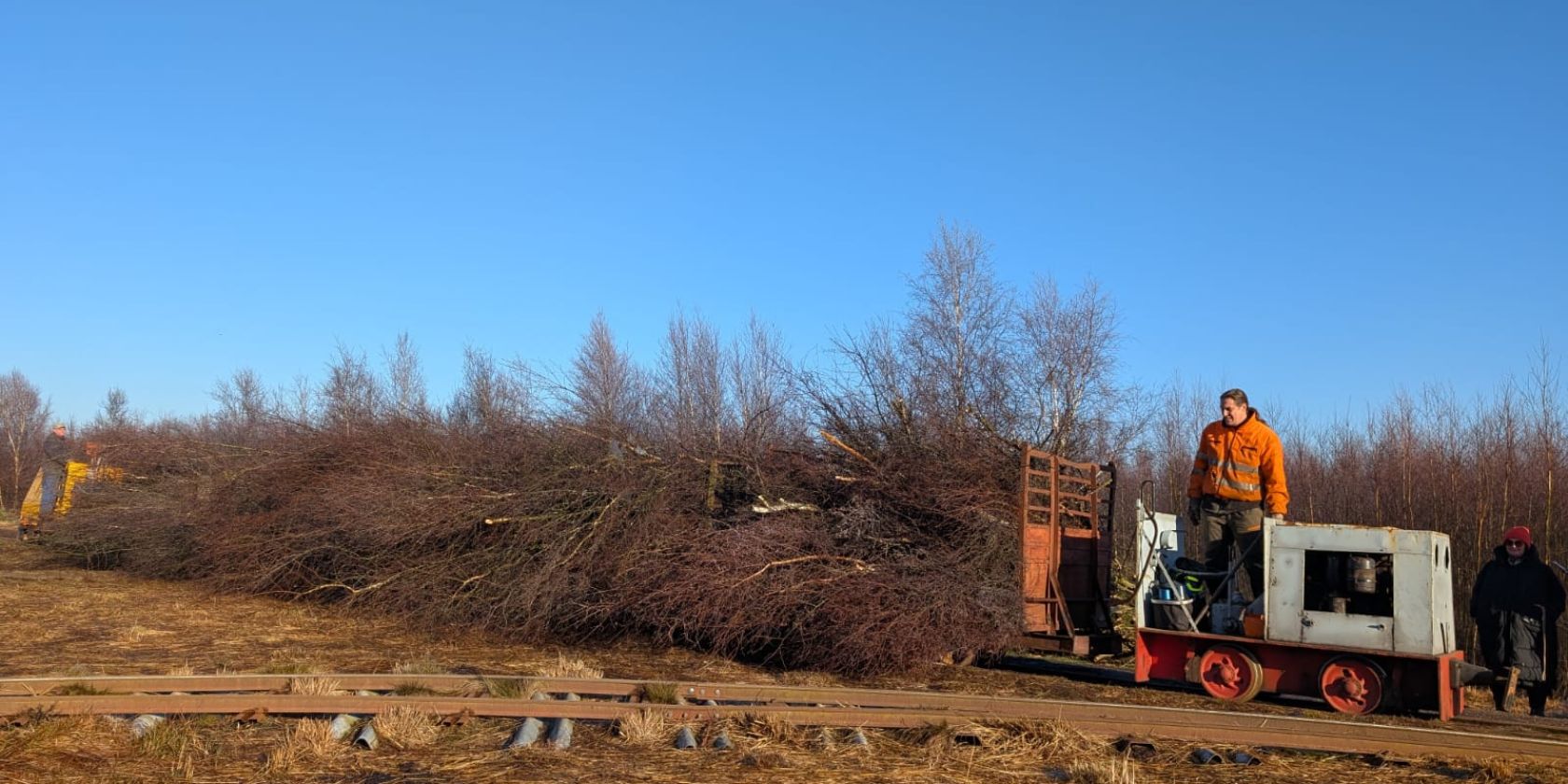 Die kleine Lok schleppt ordentlich Birkenreisig., © Franzi Zelck