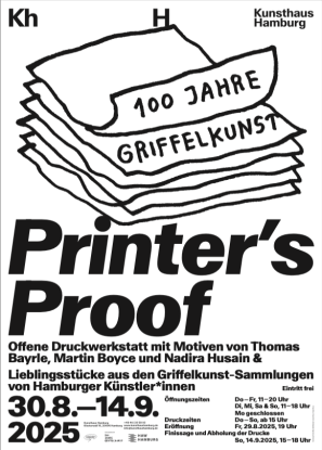 Printer's Proof – 100 Jahre griffelkunst, © Zeichnung: Stefan Marx, Grafikdesign: Laurens Bauer & Caspar Reuss