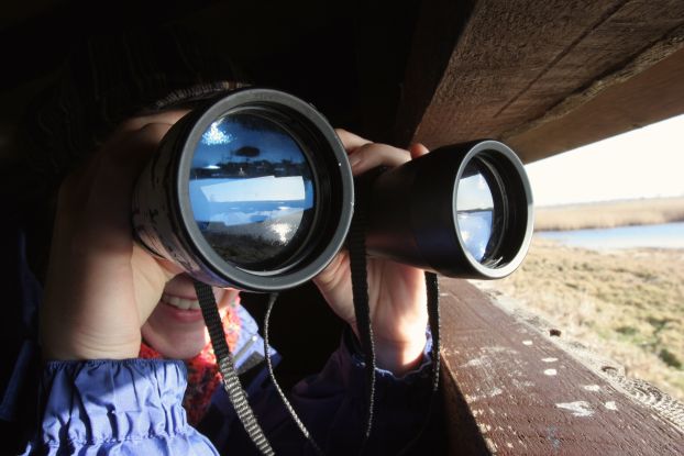 Frau mit Fernglas, &copy; Santiago Engelhardt