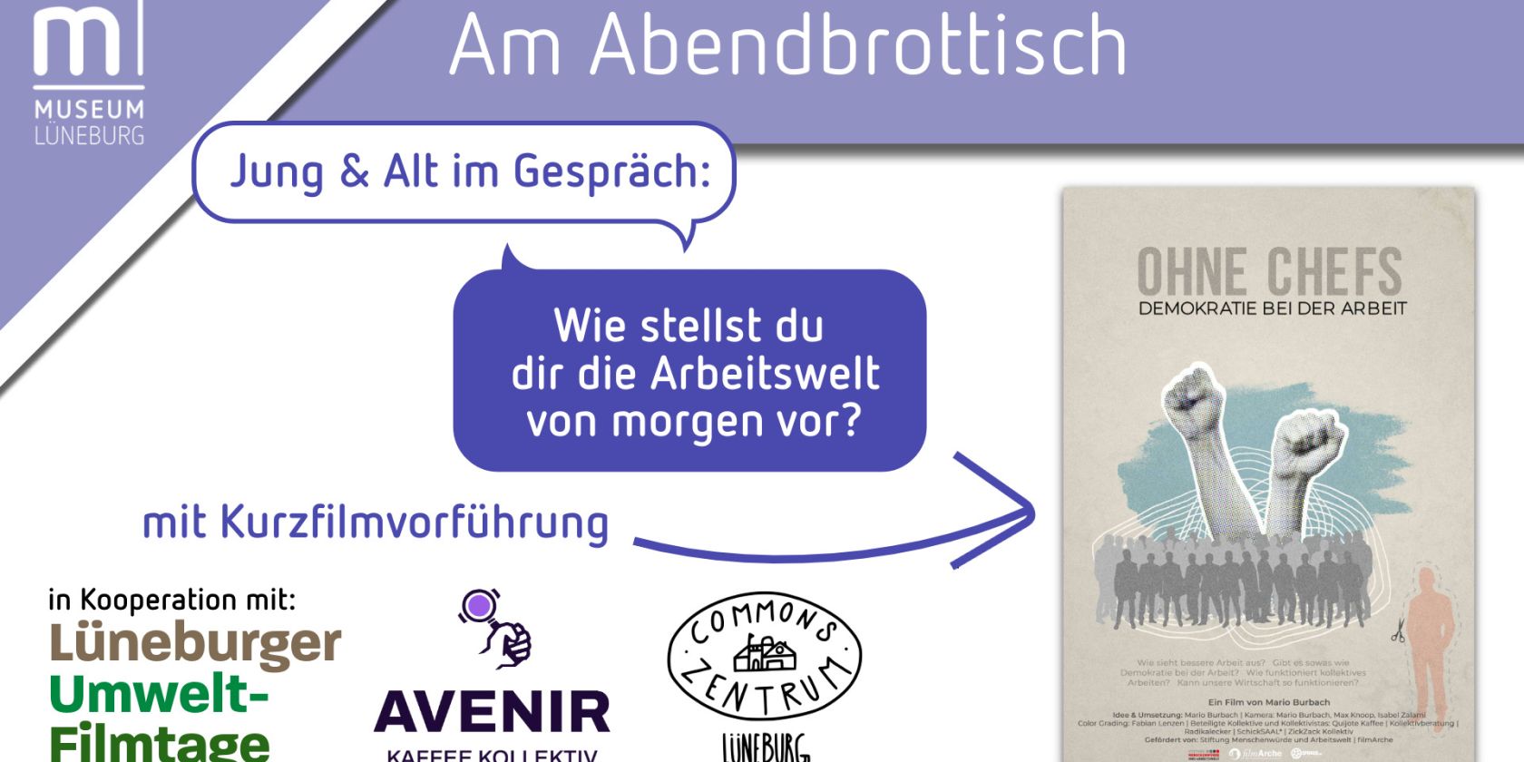 "Wie stellst du dir die Arbeitswelt von morgen vor?" &ndash; Am Abendbrottisch: Jung & Alt im Gespr&auml;ch, &copy; Museum L&uuml;neburg