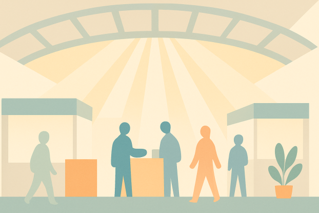 Ausstellung im modernen Konferenzzentrum, &copy; Hamburg Tourismus GmbH