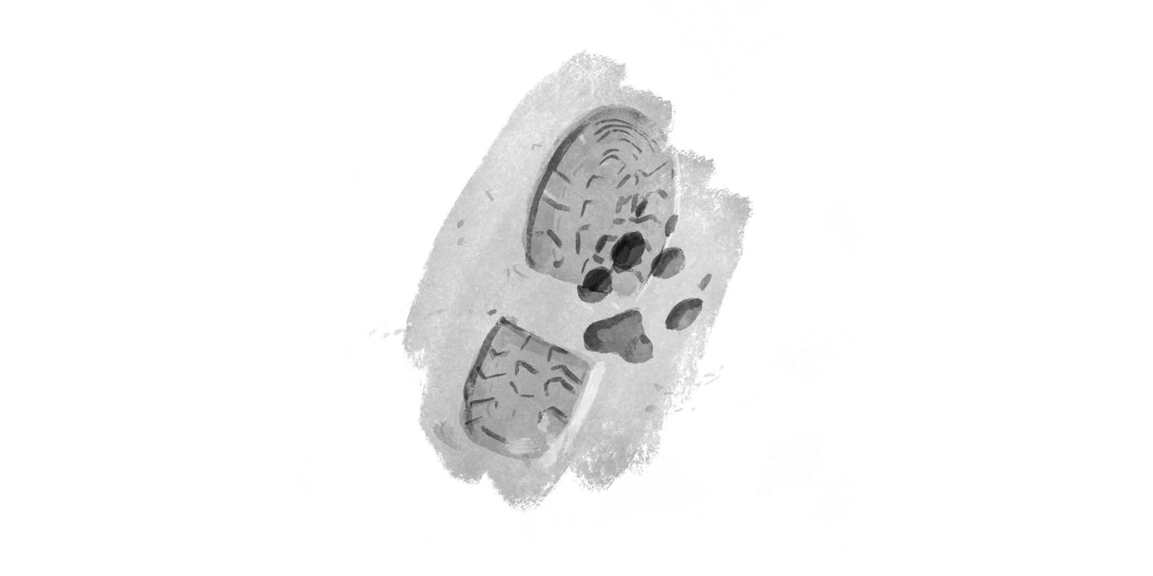 Schuh- und Pfotenabdruck, &copy; Claus Peter Lieckfeld, Lena Winkel