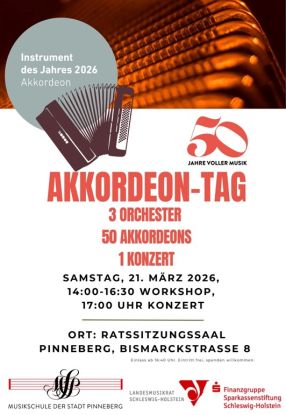 Plakat Akkordeon-Tag, &copy; Musikschule der Stadt Pinneberg e. V.