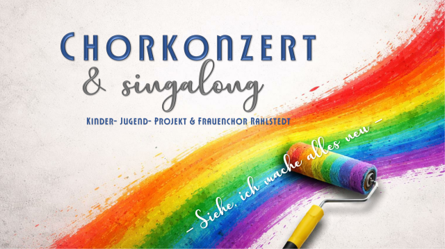 Plakatvorlage mit Regenbogen und Jahreslosung, &copy; Ulrike Frick
