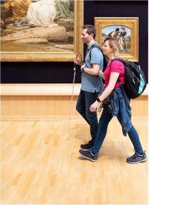 Öffentliche Führung für Menschen mit Seheinschränkung, © Sehbehinderung und Blindheit im Museum, Hamburger Kunsthalle, Foto: Vera Drebusch